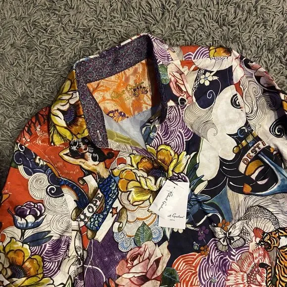 Robert Graham Limited Edition Tattoo Artist NWT Embroidered Shirt - Picture 3 of 16